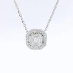 Ketting met hanger - 18 karaat Witgoud -  0.42ct. tw., Handtassen en Accessoires