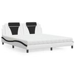 vidaXL Bed Viana met matras kunstleer wit en zwart 180x200, Verzenden