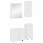 vidaXL Badkamermeubel Set met lade TULUM Hoogglans wit, Maison & Meubles, Tables | Coiffeuses, Verzenden