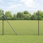vidaXL Hek met Palen Grijs 1.6 x 10 m Staal, Verzenden, Nieuw