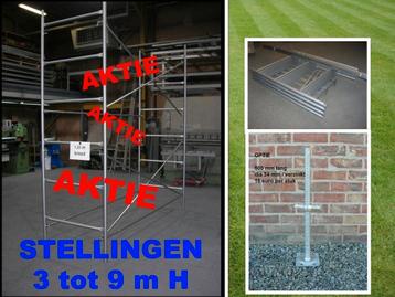 steigers 3 tot 9 m hoog - kaders 1,25 m breed - stellingen, Ophalen, Gevelsteiger