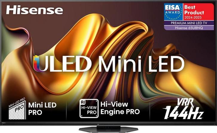 Hisense 65U8NQ 4K ULED MiniLED - 65 inch - Smart TV - 2024, Audio, Tv en Foto, Overige Audio, Tv en Foto, Zo goed als nieuw, Verzenden