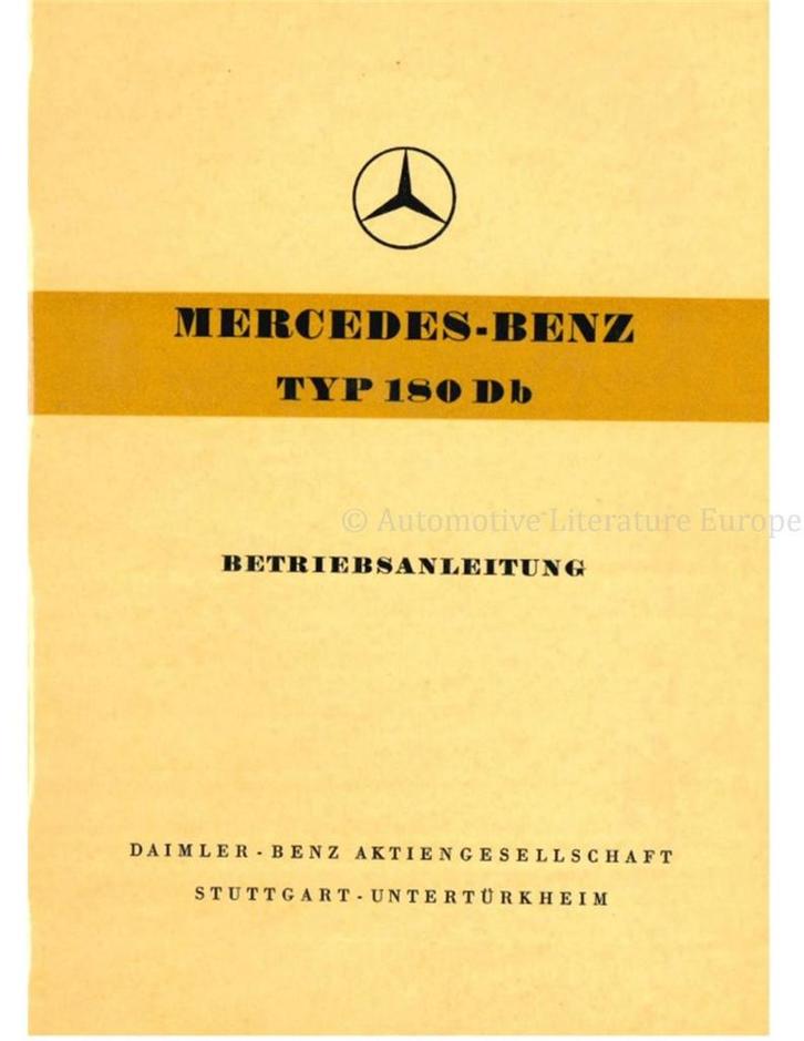 1959 MERCEDES BENZ TYP 180 Db INSTRUCTIEBOEKJE DUITS, Auto diversen, Handleidingen en Instructieboekjes