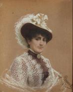 Ugo Brunetti (XIX) - Ritratto di nobildonna, Antiek en Kunst