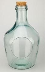 Fles Bottle Terrarium D18 H30.6 gat D10 glazen fles, Nieuw
