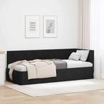 vidaXL Hoek Bed Frame met hoofdeinde Zwart 80 cm x 200 cm, Verzenden