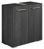 Wastafelkast Jupiter 60 x 30 x 60 cm Zwart Houtnerf, Verzenden