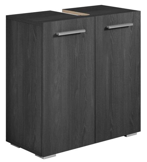 Wastafelkast Jupiter 60 x 30 x 60 cm Zwart Houtnerf, Huis en Inrichting, Badkamer | Badkamermeubels, Nieuw, Verzenden