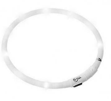 LED EASYDOG halsband - wit - inkortbaar 20 tot 70 CM -