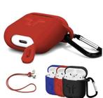 Case airpod airpods 1 & 2 hoes siliconen hoesje + strap + ha