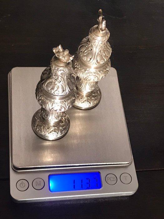 Hultman - Johan L. Hultman - Zout- en pepervaatjes - .830, Antiek en Kunst, Antiek | Zilver en Goud