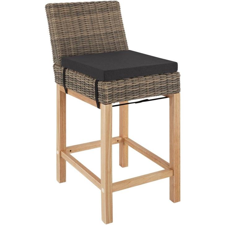 tectake Wicker barkruk Latina - natuur, Tuin en Terras, Tuinsets en Loungesets, Verzenden