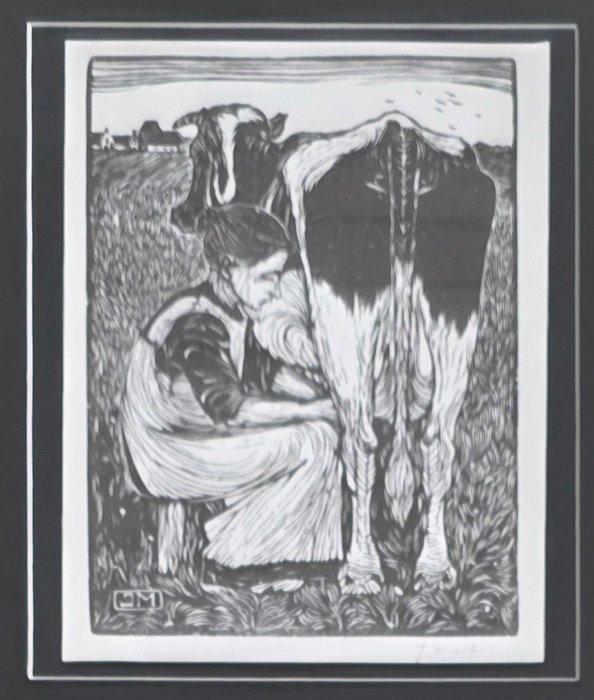 Jan Mankes (1889-1920) - De koemelkster - 1914, Antiek en Kunst, Antiek | Overige Antiek