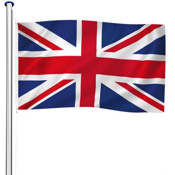 Aluminium vlaggenmast in hoogte verstelbaar met vlag - UK