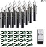 Led kaarsen warmwit met afstandsbediening timer zwart 20, Nieuw