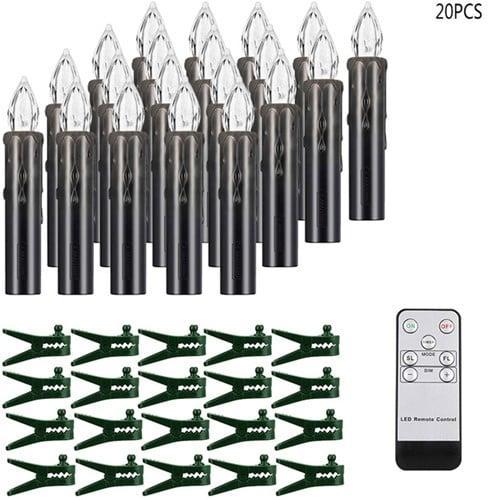Led kaarsen warmwit met afstandsbediening timer zwart 20, Hobby en Vrije tijd, Knutselen, Nieuw