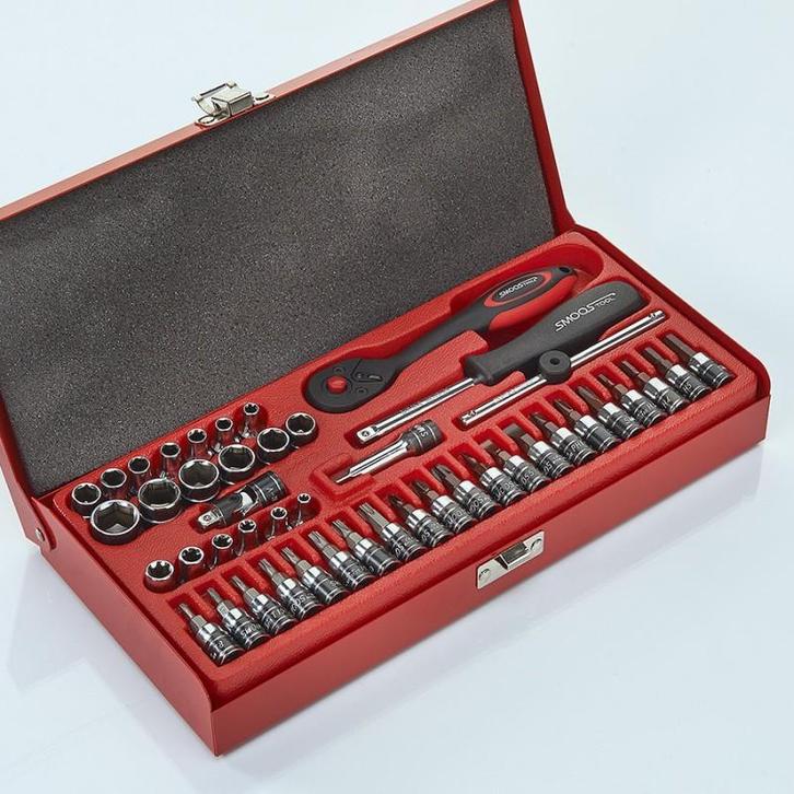 Smoos Dopsleutelset 1/4 opname 45-delig Engels - Smoos, Doe-het-zelf en Bouw, Gereedschap | Handgereedschap, Ophalen of Verzenden