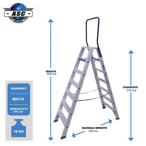 ASC Dubbele trap, Doe-het-zelf en Bouw, Ladders en Trappen, Trap, Nieuw, Verzenden