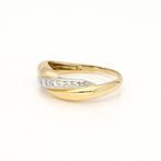 Bague - 18 carats Or blanc, Or jaune - 0.12ct. tw. Diamant, Handtassen en Accessoires, Ringen, Nieuw