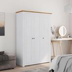 vidaXL Garde-robe 3 portes Blanc 118x50x171,5cm Pin, Maison & Meubles, Armoires | Penderies & Garde-robes, Verzenden, Neuf