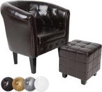 Fauteuil met armleuning - Relaxstoel - Met Hocker - Bruin -, Huis en Inrichting, Fauteuils, Verzenden, Nieuw