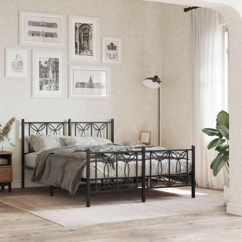 vidaXL Cadre de lit mÃ©tal sans matelas avec pied de lit, Maison & Meubles, Chambre à coucher | Lits, Neuf, Envoi