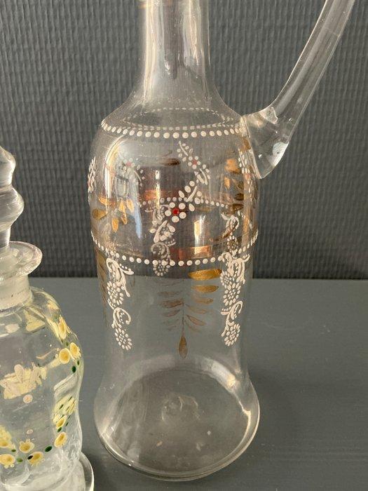 Karaf (2) - Glas - en Stopflesje, Antiek en Kunst, Curiosa en Brocante