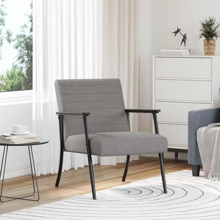 vidaXL Fauteuil Taupe 59 x 75 x 78 cm Stof, Huis en Inrichting, Fauteuils, Nieuw, Verzenden