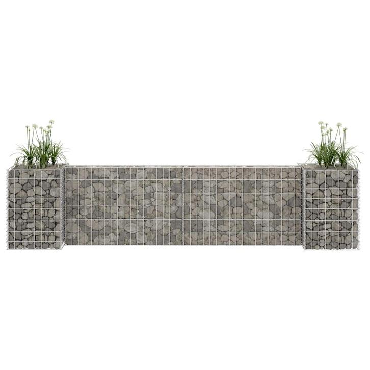 vidaXL Gabion plantenbak H-vormig 260x40x60 cm staaldraad, Tuin en Terras, Bloempotten, Nieuw, Verzenden