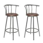 vidaXL Tabourets de bar lot de 2 marron acier, Maison & Meubles, Tabourets de bar, Verzenden, Neuf