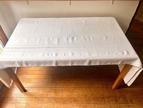Drap de lit - 220 cm - 180 cm, Antiek en Kunst, Antiek | Tapijten, Tafelkleden en Textiel