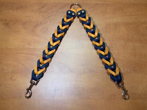 Leren duo honden riem Orange/navy blue, Auto-onderdelen, Overige Auto-onderdelen, Nieuw, Ophalen of Verzenden
