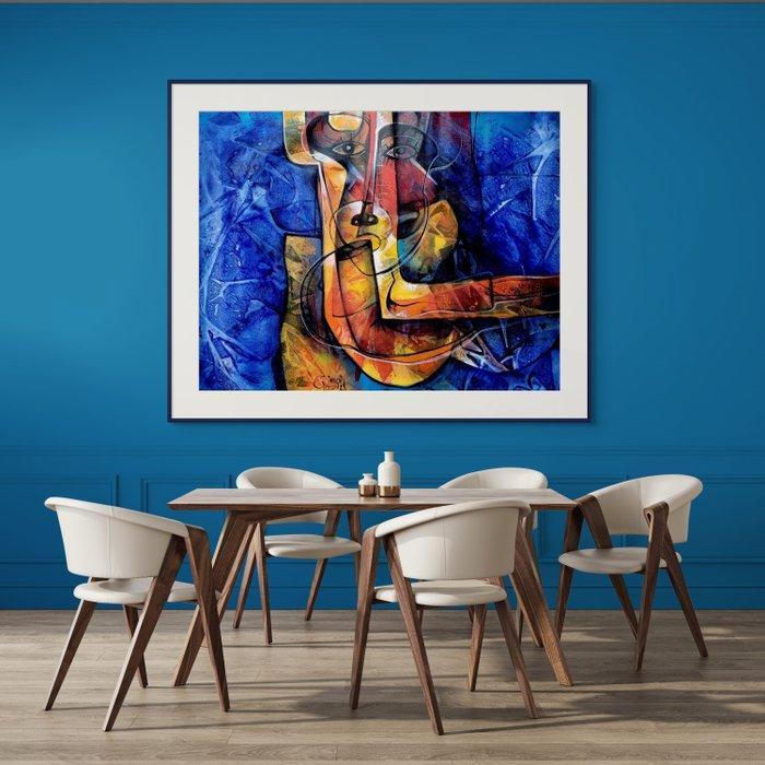 Simeon Gonzales (1973) - Canto andino en Machupicchu, Antiek en Kunst, Kunst | Schilderijen | Modern