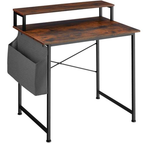 Bureau met plank en organizer - Industrieel hout donker, rus, Maison & Meubles, Bureaux, Envoi