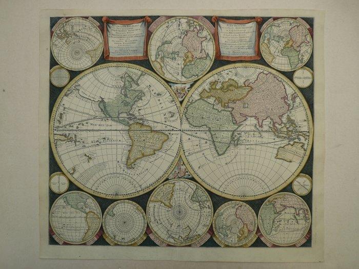 World - Continenten / polen; Petrus Schenk - Diversa Orbis, Boeken, Atlassen en Landkaarten
