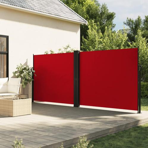 vidaXL Auvent latéral rétractable rouge 180x1000 cm, Jardin & Terrasse, Parasols, Neuf, Envoi