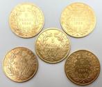 France. Napoléon III. 5 Francs 1857 à 1866 (lot de 5, Postzegels en Munten