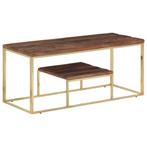 vidaXL Table basse doré acier inoxydable et bois de, Maison & Meubles, Tables | Tables de salon, Neuf, Verzenden