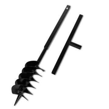 vidaXL Grondboor met handvat en schroefkop 150 mm (zwart), Verzenden