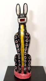 sculptuur, Léopard Bozo - 50 cm - Pigment, Hout, Antiek en Kunst