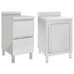 vidaXL Commerciële Keukenkasten 2 st. Roestvrij Staal, Verzenden