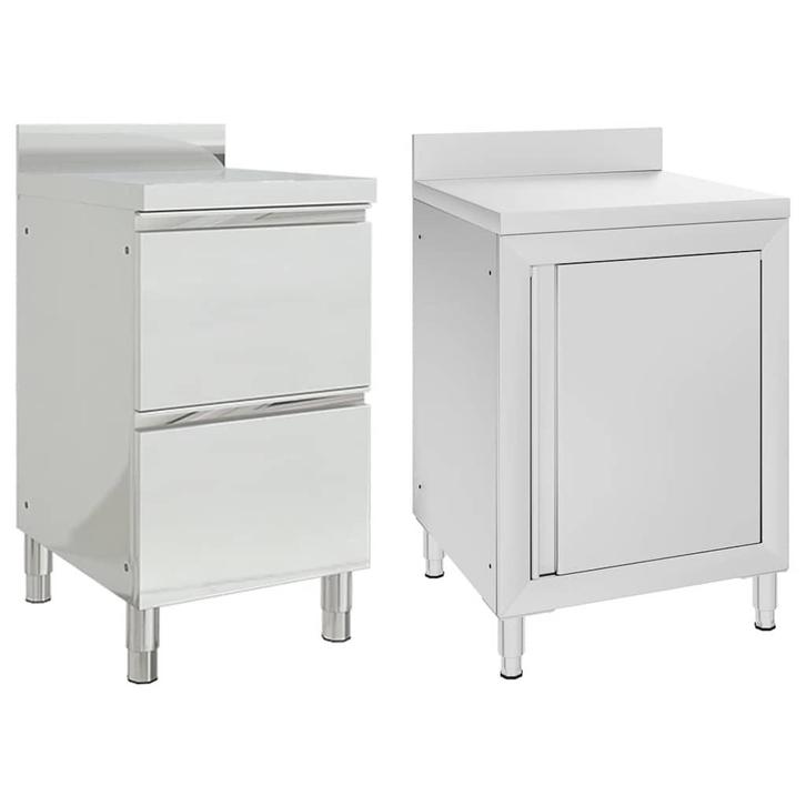 vidaXL Commerciële Keukenkasten 2 st. Roestvrij Staal, Zakelijke goederen, Horeca | Overige, Verzenden