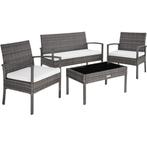 tectake Wicker zitgroep Sparta 3+1 - grijs, Tuin en Terras, Tuinsets en Loungesets, Verzenden, Nieuw