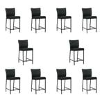 Set van 10 Leren barkrukken Revolt laag - Toledo Nero, Ophalen of Verzenden