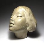 Lajos Geörcs - sculptuur, Art Deco Wall Mask - 13 cm -