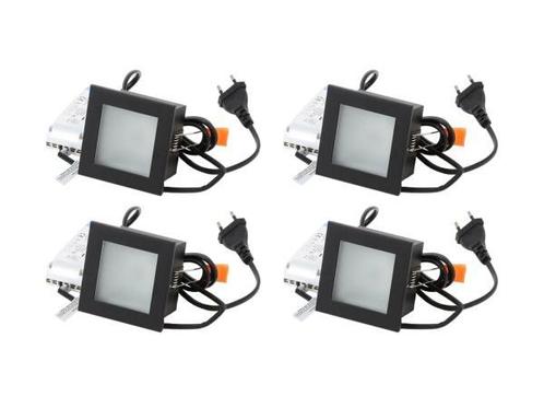 Veiling - 4x Base On led inbouwspot met trafo 90x90mm zwart, Huis en Inrichting, Lampen | Spots
