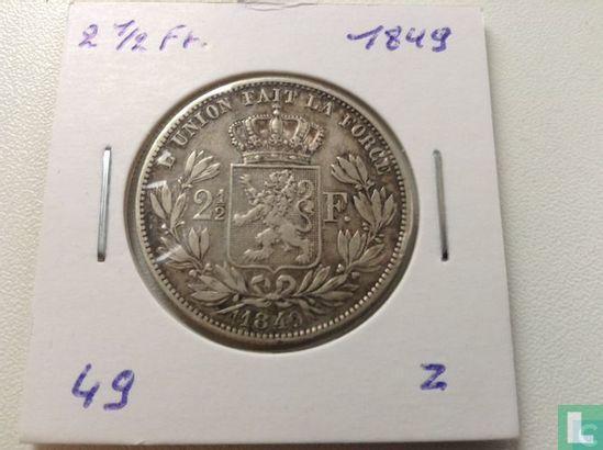 België 2½ franc 1849 (groot hoofd), Timbres & Monnaies, Monnaies | Belgique, Envoi