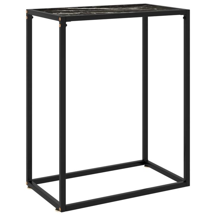 vidaXL Wandtafel 60x35x75 cm gehard glas zwart, Huis en Inrichting, Tafels | Bijzettafels, Nieuw, Verzenden