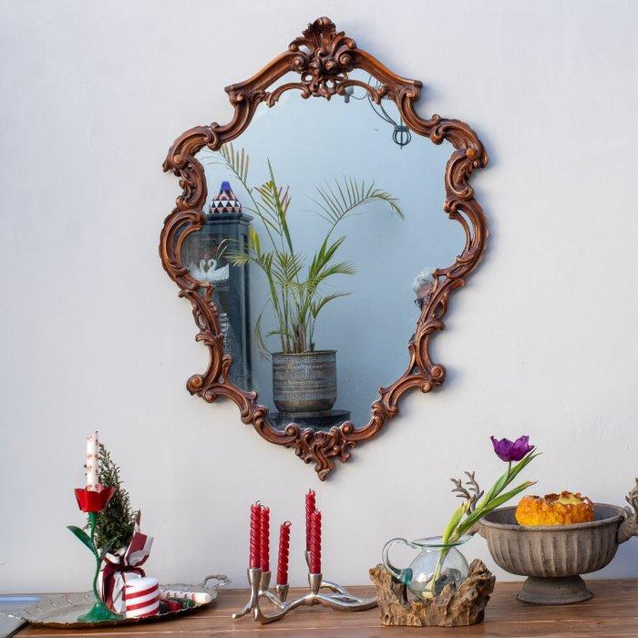Spiegel- Voluten, krullen en rocaille-motieven - Hout, Glas, Antiquités & Art, Curiosités & Brocante
