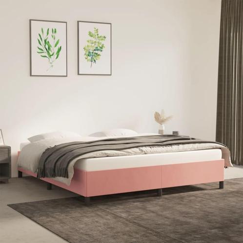 vidaXL Bedframe fluweel roze 160x200 cm, Huis en Inrichting, Slaapkamer | Bedden, Nieuw, Verzenden